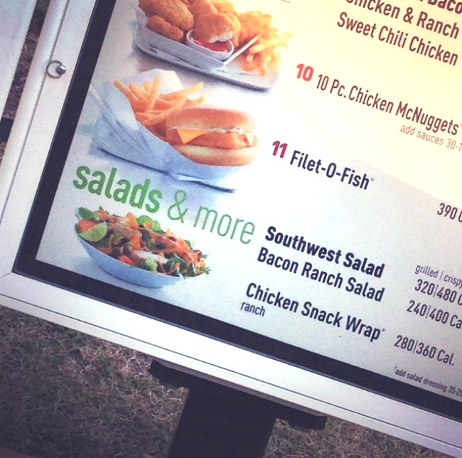 mcdonalds salad menu