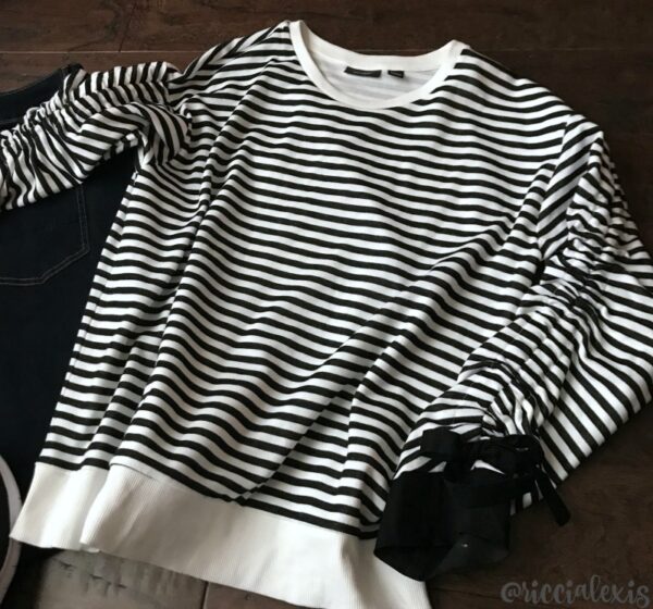 My Favorite Black and White Striped Sweatshirt