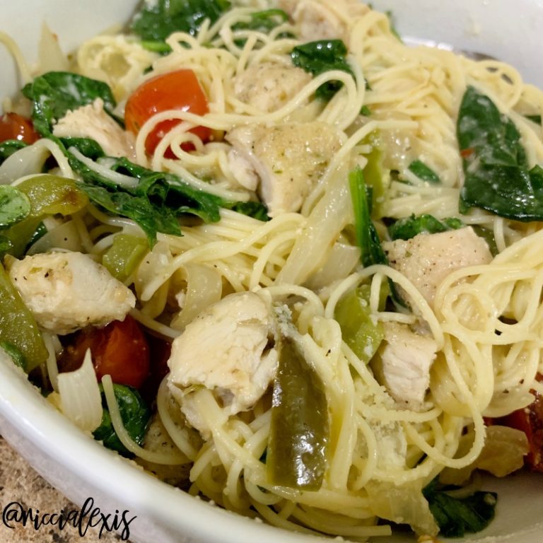 Italian Chicken Spaghetti with Protein Pasta {recipe}